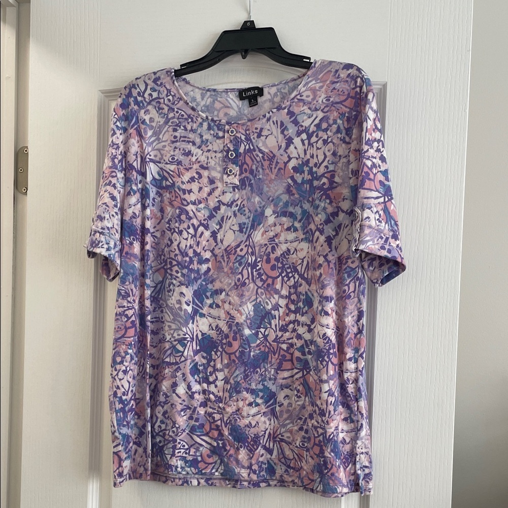 Link Pastel Lavender Floral Short Sleeve Tee